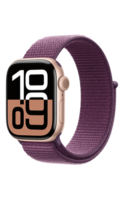 Plum Apple Watch Series 10 42mm shown