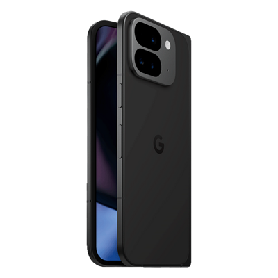 Half folded black Google Pixel 9 Pro Fold