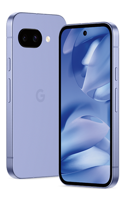 Front and back of purple Google Pixel 9a