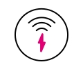 Illustration of a circle with a Wi-Fi signal and lightning rod in the center